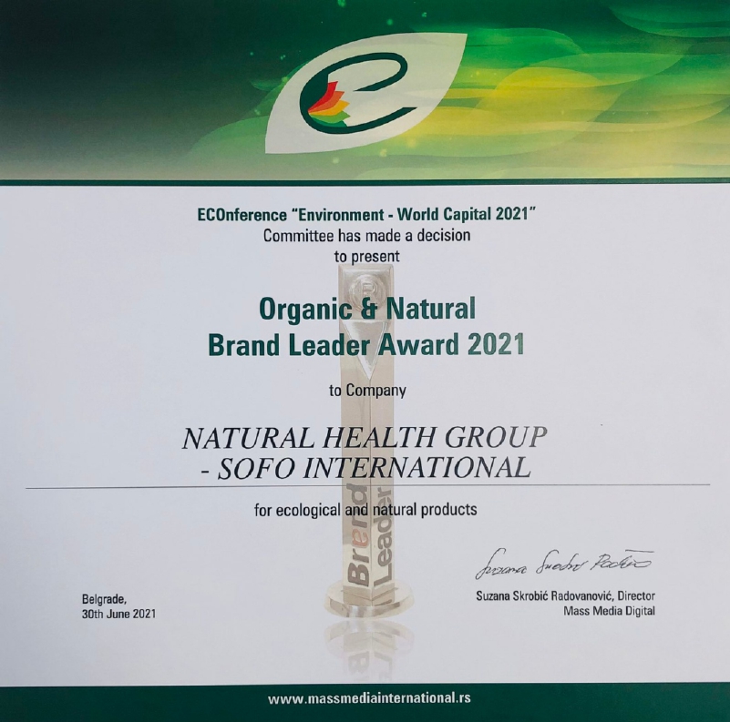 Sertifikat za Brand Leader Award 2021